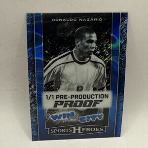 2025 Leaf Sports Heroes Ronaldo Nazario Win City Blue Foil Pre-Production 1/1